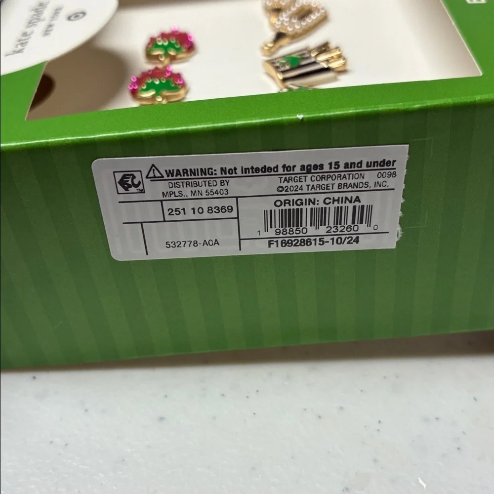 Kate Spade 3 Pair Novelty Earring Set Strawberries Fries Champagne NWT